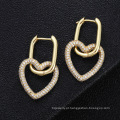 Shangjie Oem Aretes para Mujeres Hip Hop Earrngs coloridos de ouro Brincos de moda de zircão